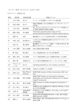 ポスター発表 (12 9 15:20