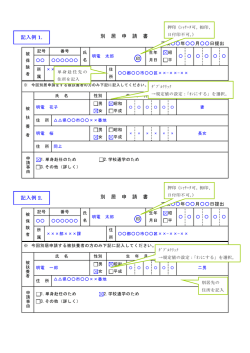 別 居 申 請 書 別 居 申 請 書 記入例 1. 記入例 2.