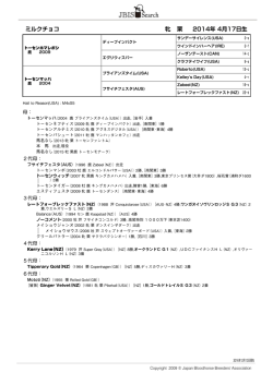 ミルクチョコ 牝 栗 2014年 4月17日生