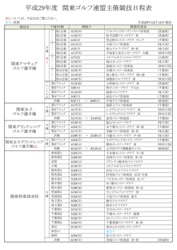 平成29年度 関東ゴルフ連盟主催競技日程表