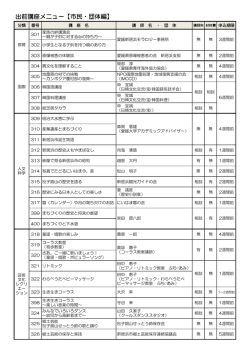 出前講座メニュー【市民・団体編】