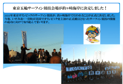 東京五輪サーフィン競技会場が釣ヶ崎海岸に決定しました！