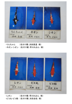 ・りんちゃん （名付け親：浜田恵造 様） ・ネオン・シオン （名付け親：早川