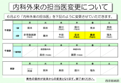 内科外来の担当医変更について