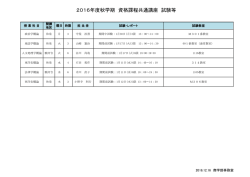 資格課程共通講座定期試験時間割（秋学期）