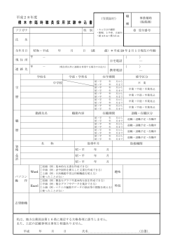 橋 本 市 臨 時 職 員 採 用 試 験 申 込 書
