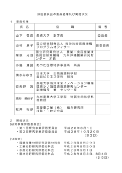 評価委員会の委員名簿及び開催状況［PDFファイル／61KB］