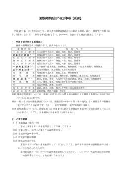 業態調書提出の注意事項【役務】