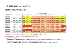 三重交通路線バス 年末年始ダイヤ