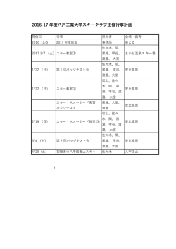 案内 第1回スキー教室 2017年 1月7日（土）まかど温泉