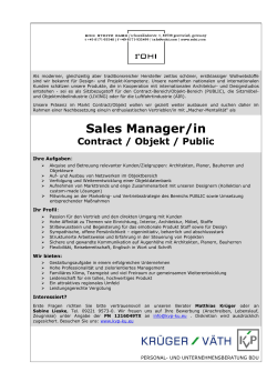 Sales Manager/in - Contract / Objekt / Public