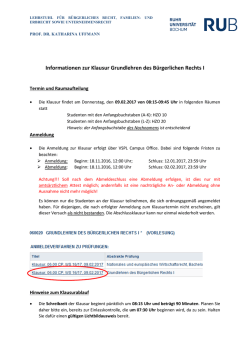 Informationen zur Klausur Grundlehren des B&uuml;rgerlichen