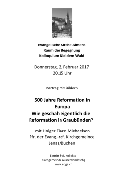 500 Jahre Reformation in Europa Wie geschah eigentlich die
