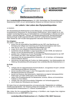 Stellenausschreibung - Niedersächsischer Basketballverband eV