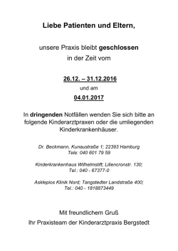 Liebe Patienten und Eltern, - Kinderaerzte-im-Netz