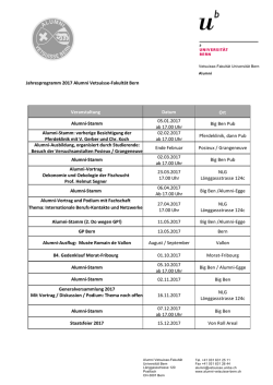 Jahresprogramm  - Alumni Vetsuisse-Bern