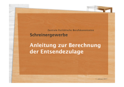 Anleitung zur Berechnung der Entsendezulage