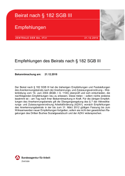 Beirat nach &sect; 182 SGB III