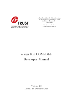 a.sign RK COM/DLL Developer Manual - A