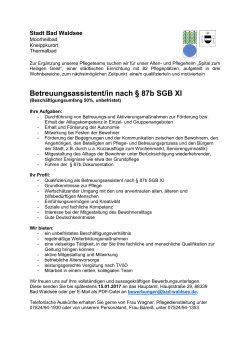 Betreuungsassistent/in nach § 87b SGB XI