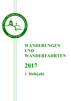 Wanderplan 1. Halbjahr - Wanderverein Porta Westfalica