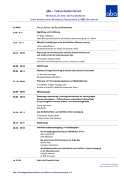 Programm - aba Arbeitsgemeinschaft für betriebliche Altersver