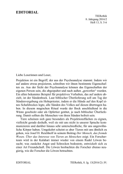 editorial - TIERethik - Zeitschrift zur Mensch-Tier