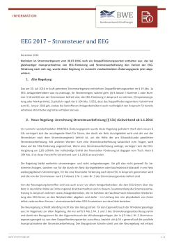 EEG 2017 – Stromsteuer und EEG