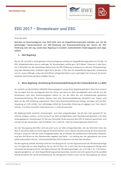 EEG 2017 &ndash; Stromsteuer und EEG