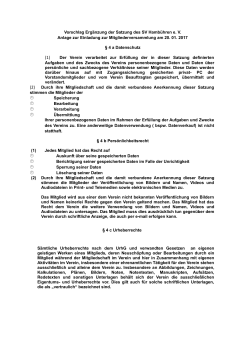 Anpassung der Satzung