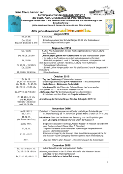 Schuljahresplaner 2016/17 - Katholische Grundschule St. Peter