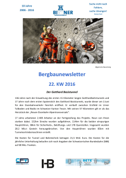 Bergbau / Mining Newsletter 2016