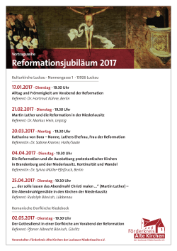 Reformationsjubiläum 2017 - Alte Kirchen der Luckauer Niederlausitz
