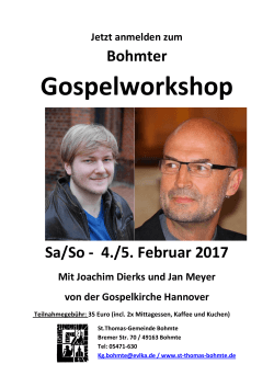 Gospelworkshop - Gospelchor Arenshorst