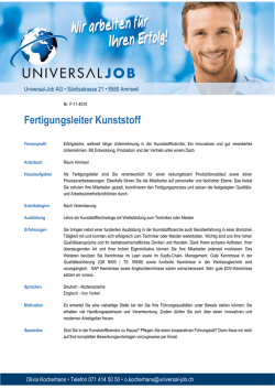 Fertigungsleiter Kunststoff