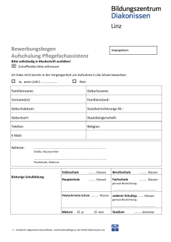 Bewerbungsbogen Aufschulung Pflegefachassistenz als PDF