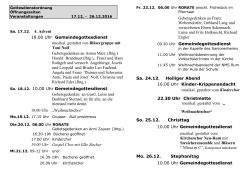 Gottesdienstordnung bis 26.12.2016