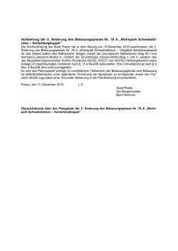 Aufstellung der 5. Änderung des Bebauungsplanes Nr