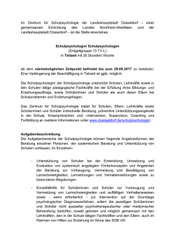 Im Zentrum f&uuml;r Schulpsychologie der Landeshauptstadt D&uuml;sseldorf