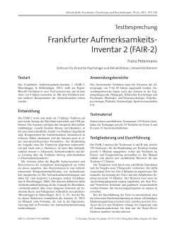 Frankfurter Aufmerksamkeits- Inventar 2 (FAIR