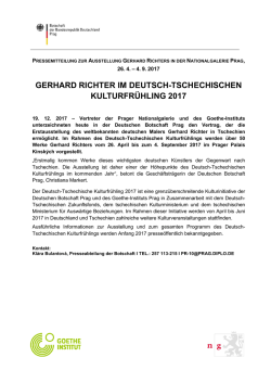 Pressemitteilung zur Ausstellung Gerhard Richters in Prag