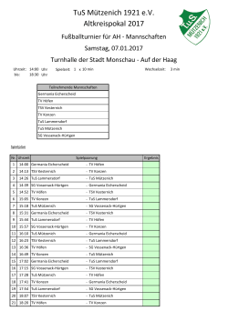 Altkreispokal AH - TuS Mützenich 1921 eV