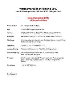 Ausschreibungen 2017 - Schützengesellschaft von 1305 Heiligenstadt