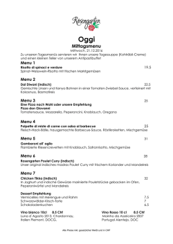 Mittagsmenü Tagesaktuell
