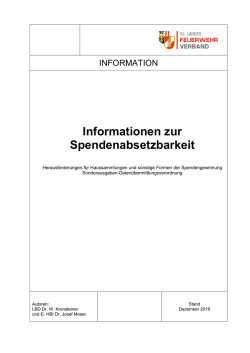 Informationen zur Spendenabsetzbarkeit