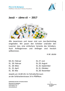 Jass&auml; &ndash; z&auml;me sii &ndash; 2017
