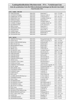Liste der erm&auml;chtigten &Auml;rzte in Linz