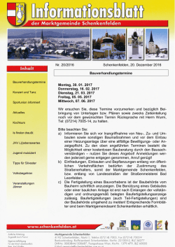 Informationsblatt, Dezember 2016