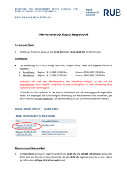 Informationen zur Klausur Handelsrecht
