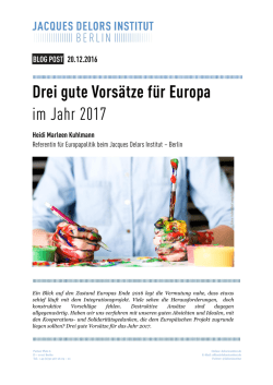 Drei gute Vors&auml;tze f&uuml;r Europa im Jahr 2017